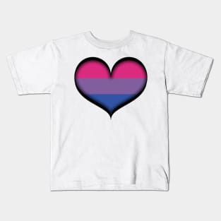 Large Vector Heart in Bisexual Pride Flag Colors Kids T-Shirt